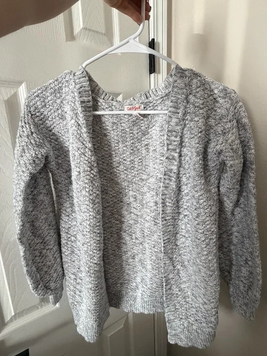 Cat & Jack Gray Marled Open-Front Cardigan Sweater - Picture 1 of 3